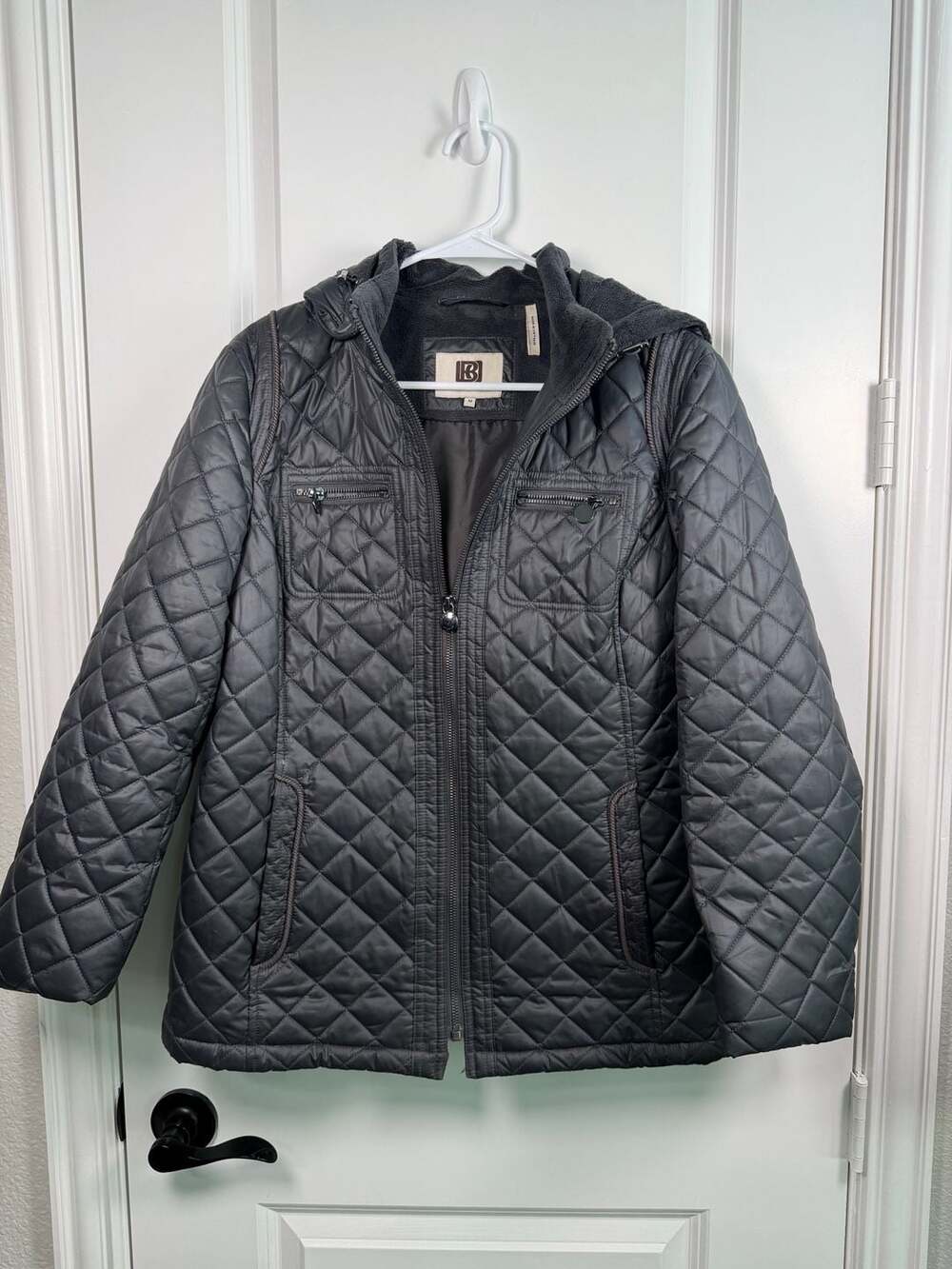 Laundry by Design Women's Quilted Fleece Lined Hooded Jacket
